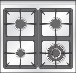 Verona 24-inch cooktop diagram